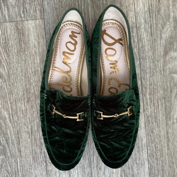 Sam Edelman Green Velvet Bit Loafers Size 6.5 - Picture 2 of 8